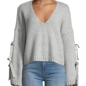 Cinq A Sept Sideline Cropped Tie-Sleeve Wool Sweater Size Medium